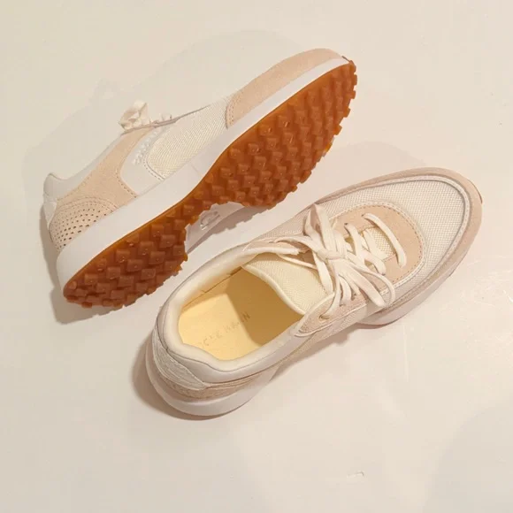 Cole Haan Neutral Mesh & Suede Women's Beige and Light Pink Sneakers 7.5 - Picture 2 of 13